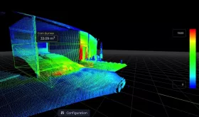 The solution provides 3D representations of bulk material piles. When the new Smart LiDAR Qb2 by Blickfeld is used, there is also the option to output only the volume value, significantly reducing the amount of data to be transmitted. (Copyright: Blickfeld)
