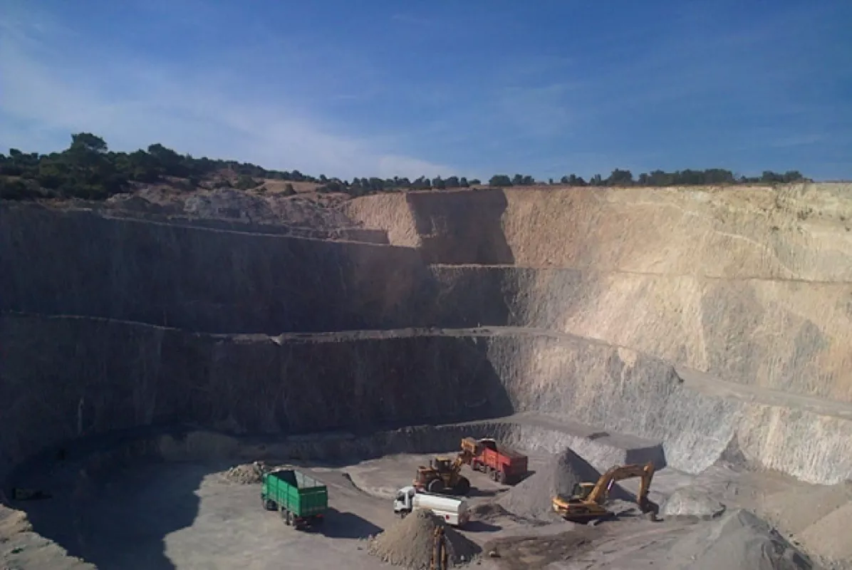 Harborlite Aegean processes two types of perlite, mined in a nearby quarry.
